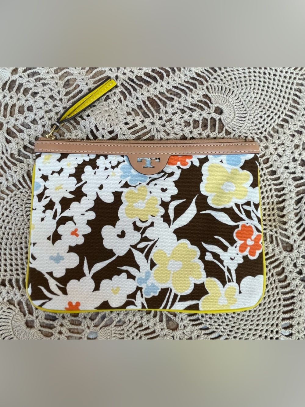 Tory Burch Reverie floral canvas zip pouch